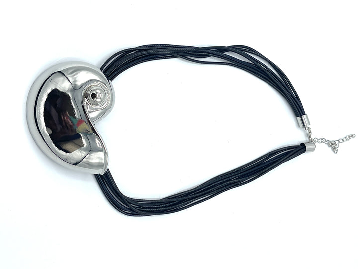 Silver Pendant Leather Rope