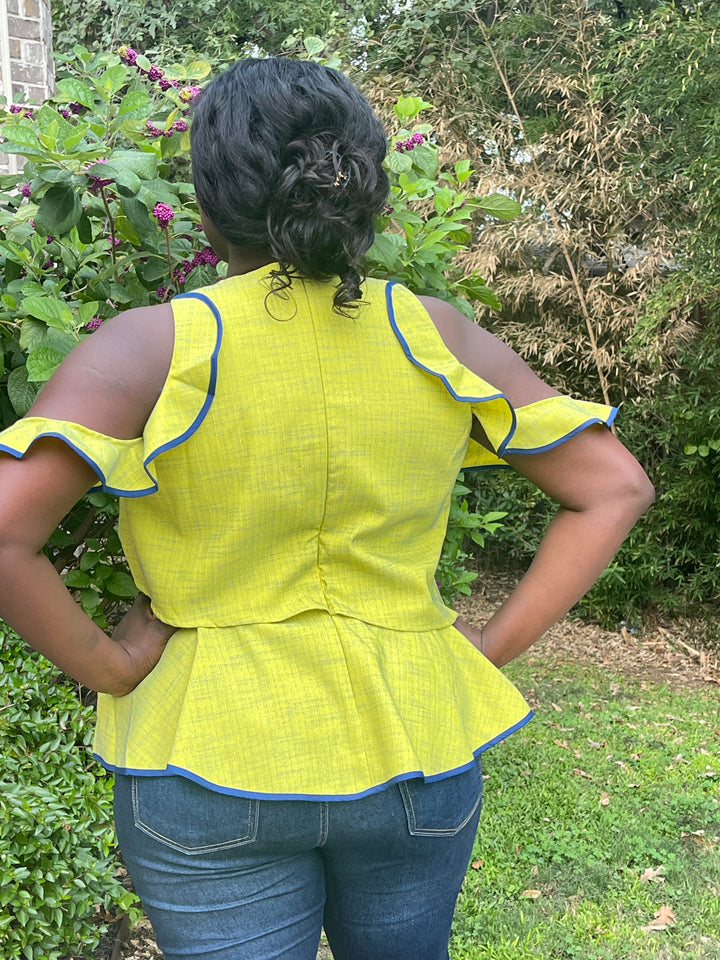 Lime Ruffle Detail Top