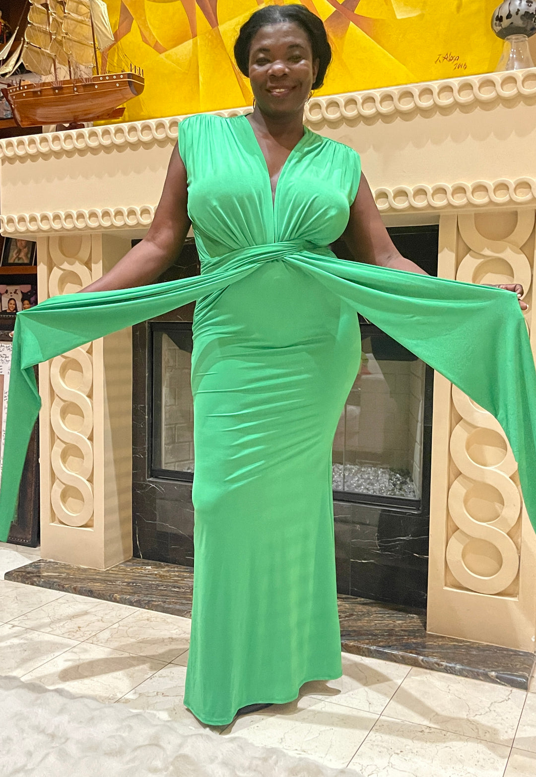 Green Sleeveless Maxi Dress
