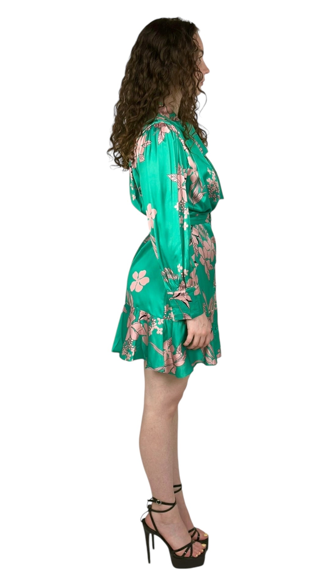 Green Floral Midi Dress