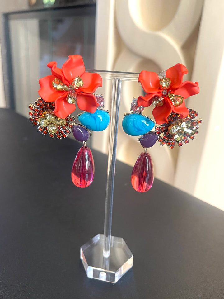 Flower Droplet Earrings