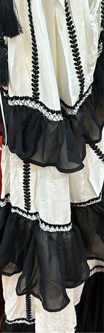 Black/White Tiered Maxi Dress