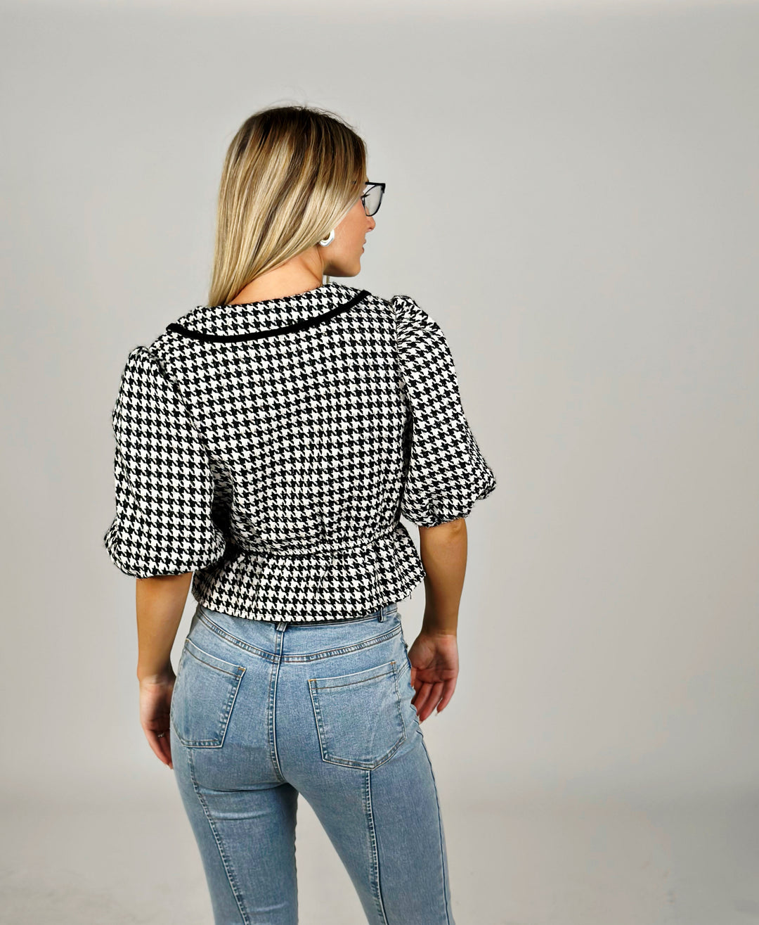 Black Houndstooth Blouse