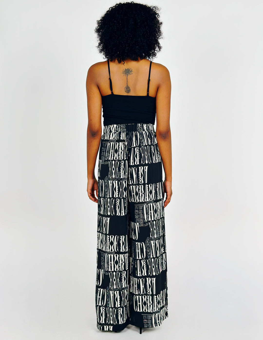 Black Printed Pants