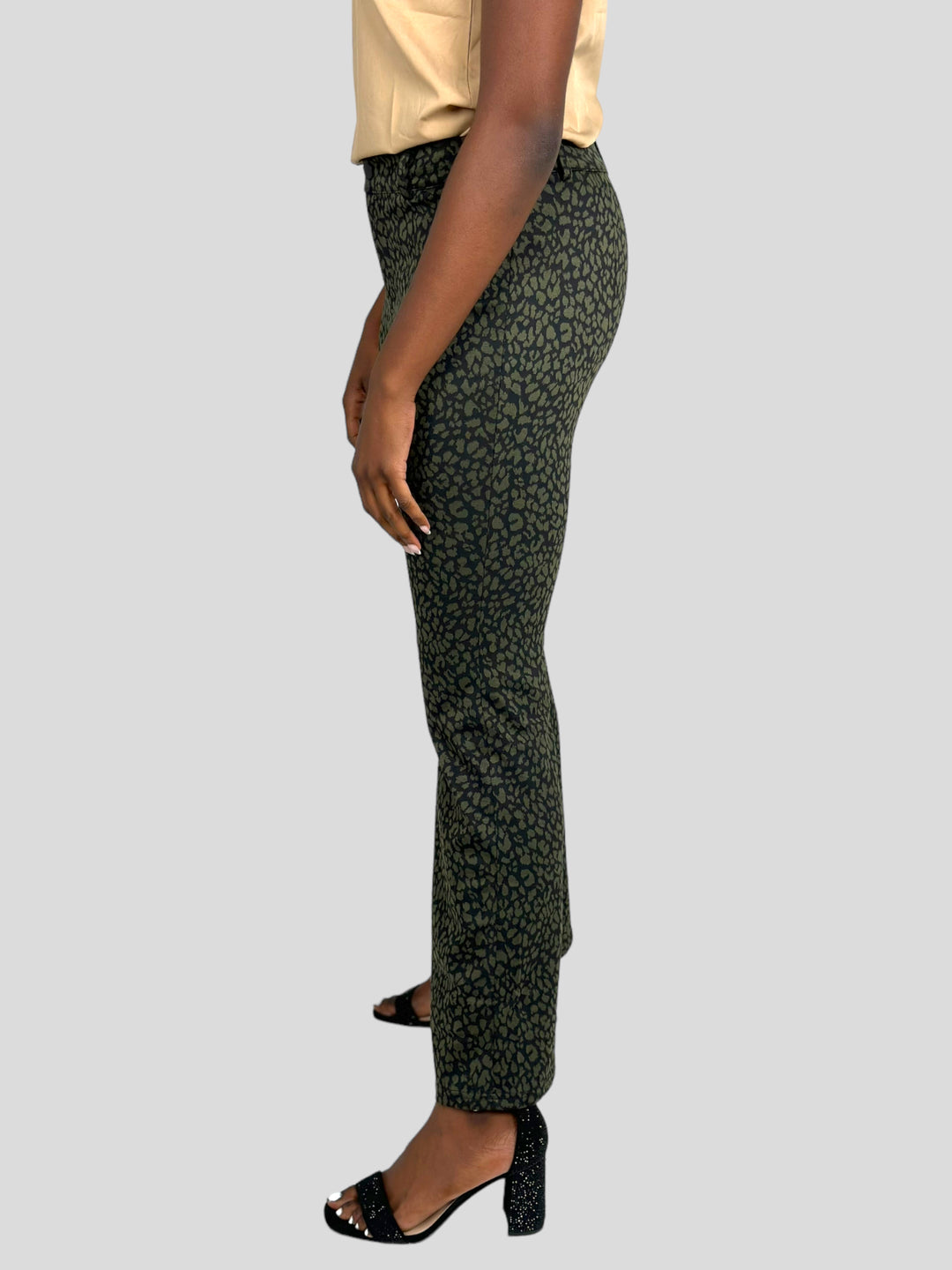 Green And Black Flared Pants