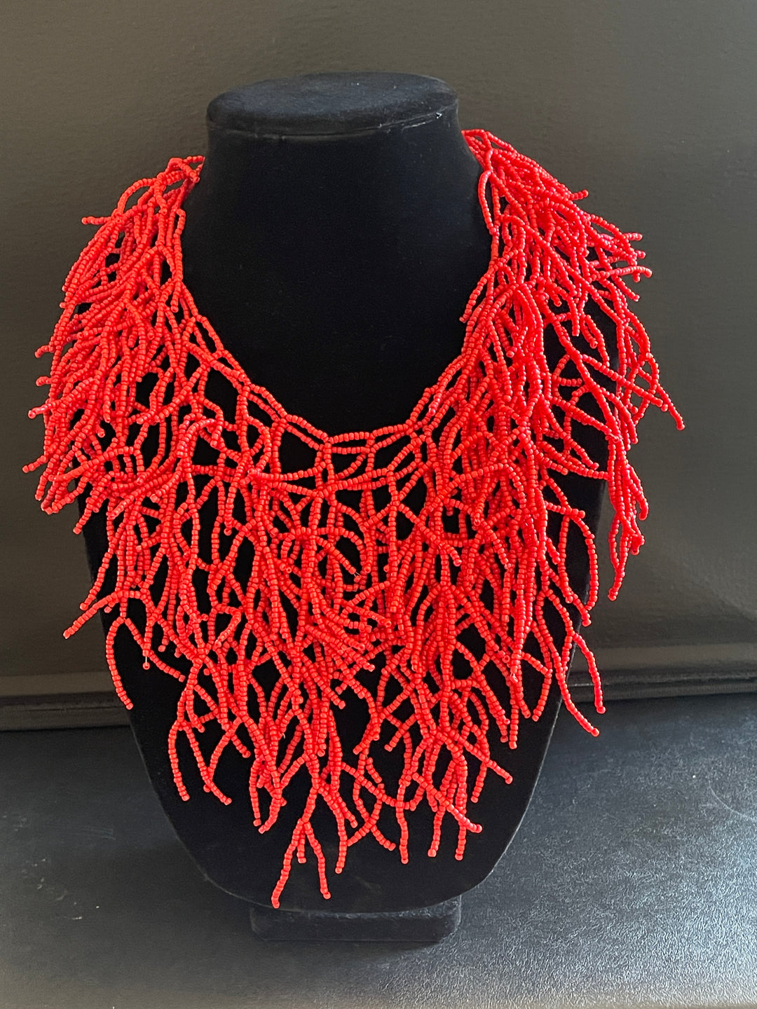 Red Faux Coral Necklace