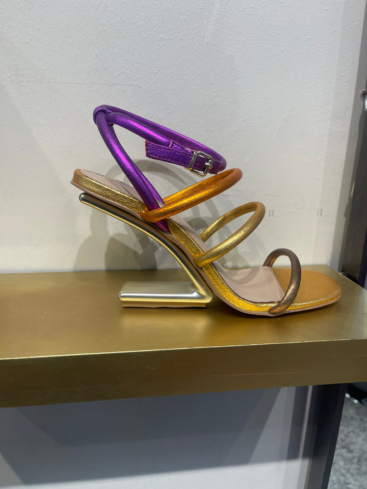 Gold Purple Sandals