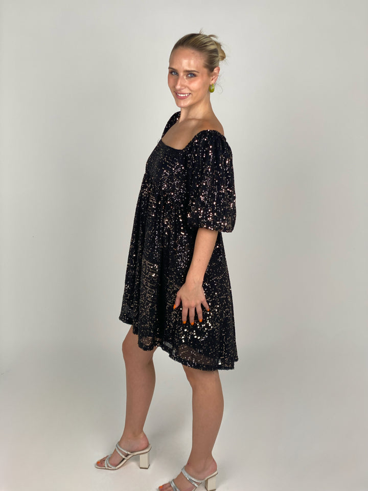 Black Sequin Dress