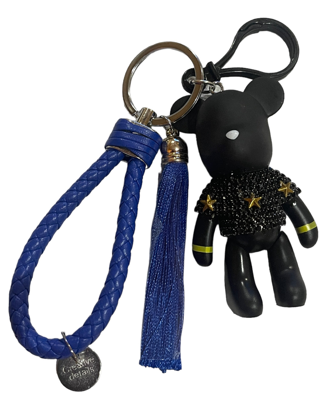 Blue Tassel Blue Leather Key Chain