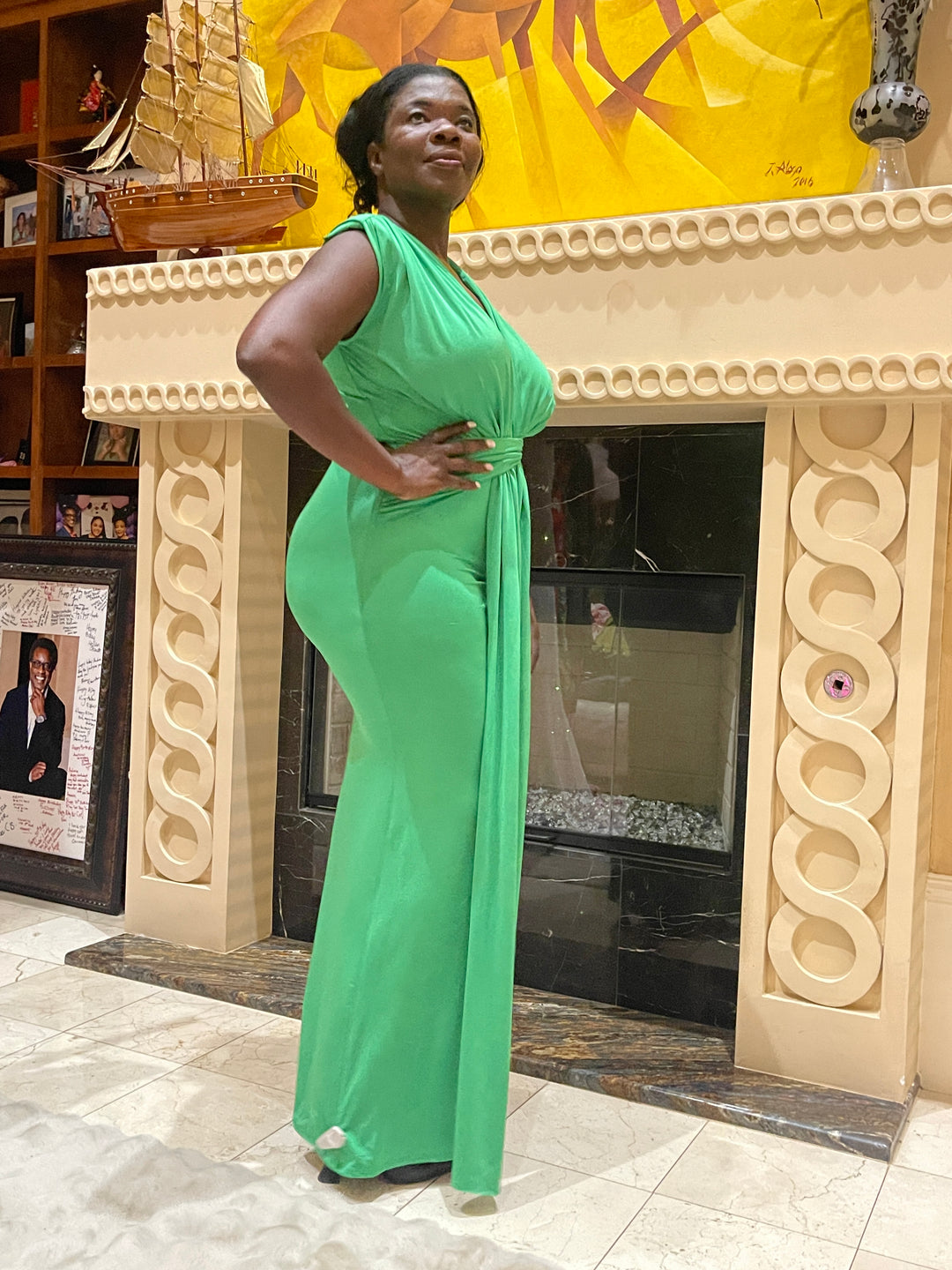 Green Sleeveless Maxi Dress