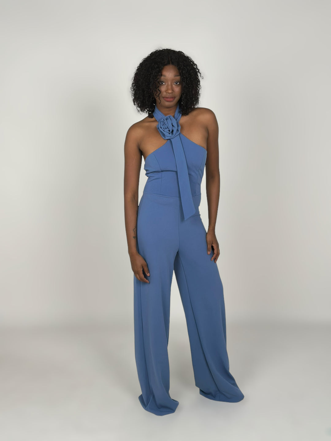 Deep Blue Halter Neck Jumpsuit