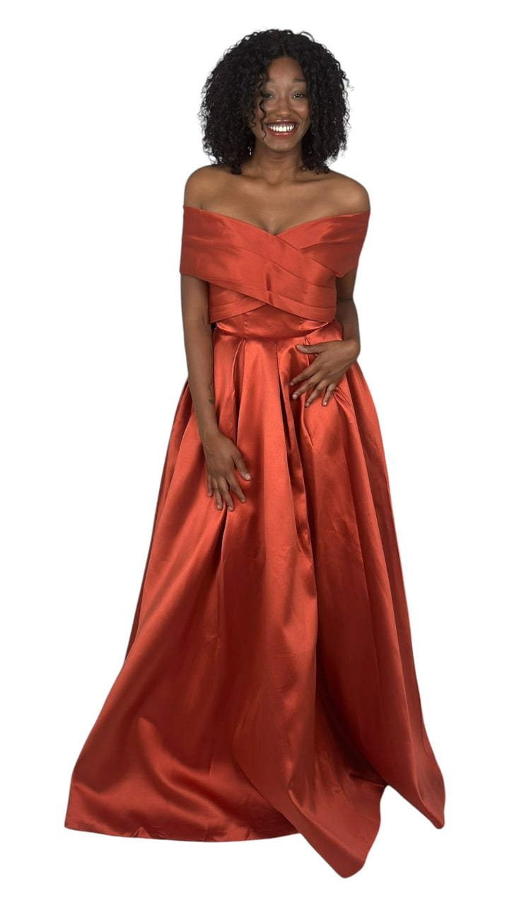 Terracotta Off Shoulder Maxi Dress