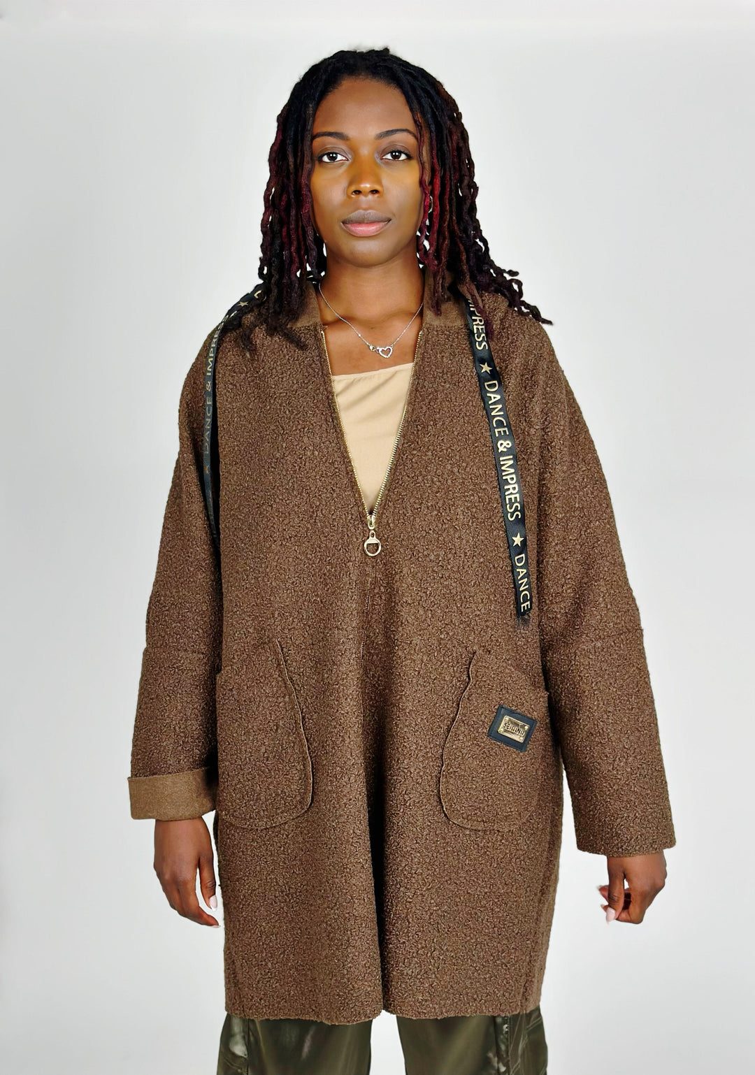 Brown Soft Hooded Coat