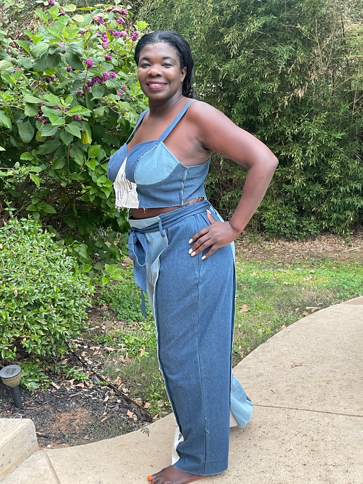 Denim Pant Set
