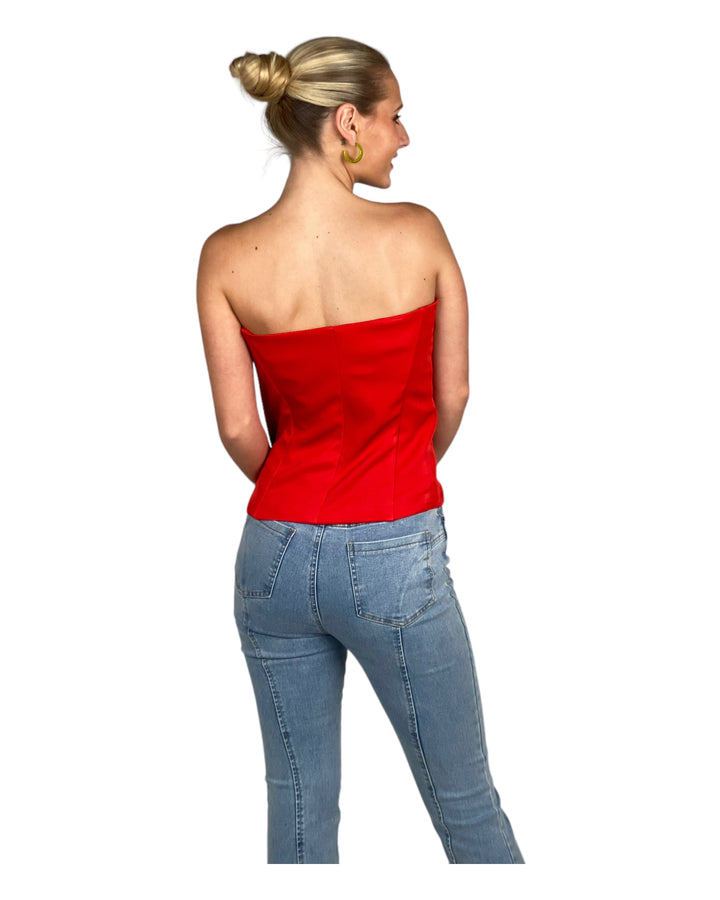 Red Asymmetric Crop Top