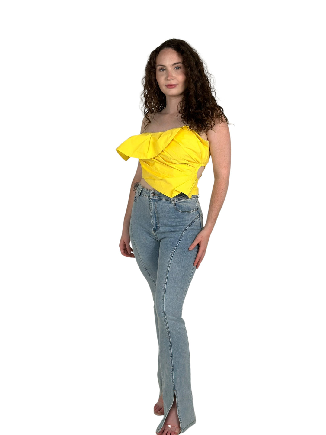 Sassyn Yellow Crop Top