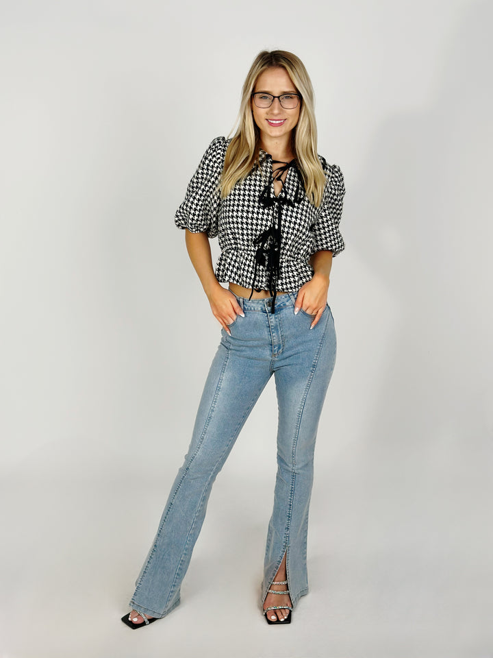 Black Houndstooth Blouse