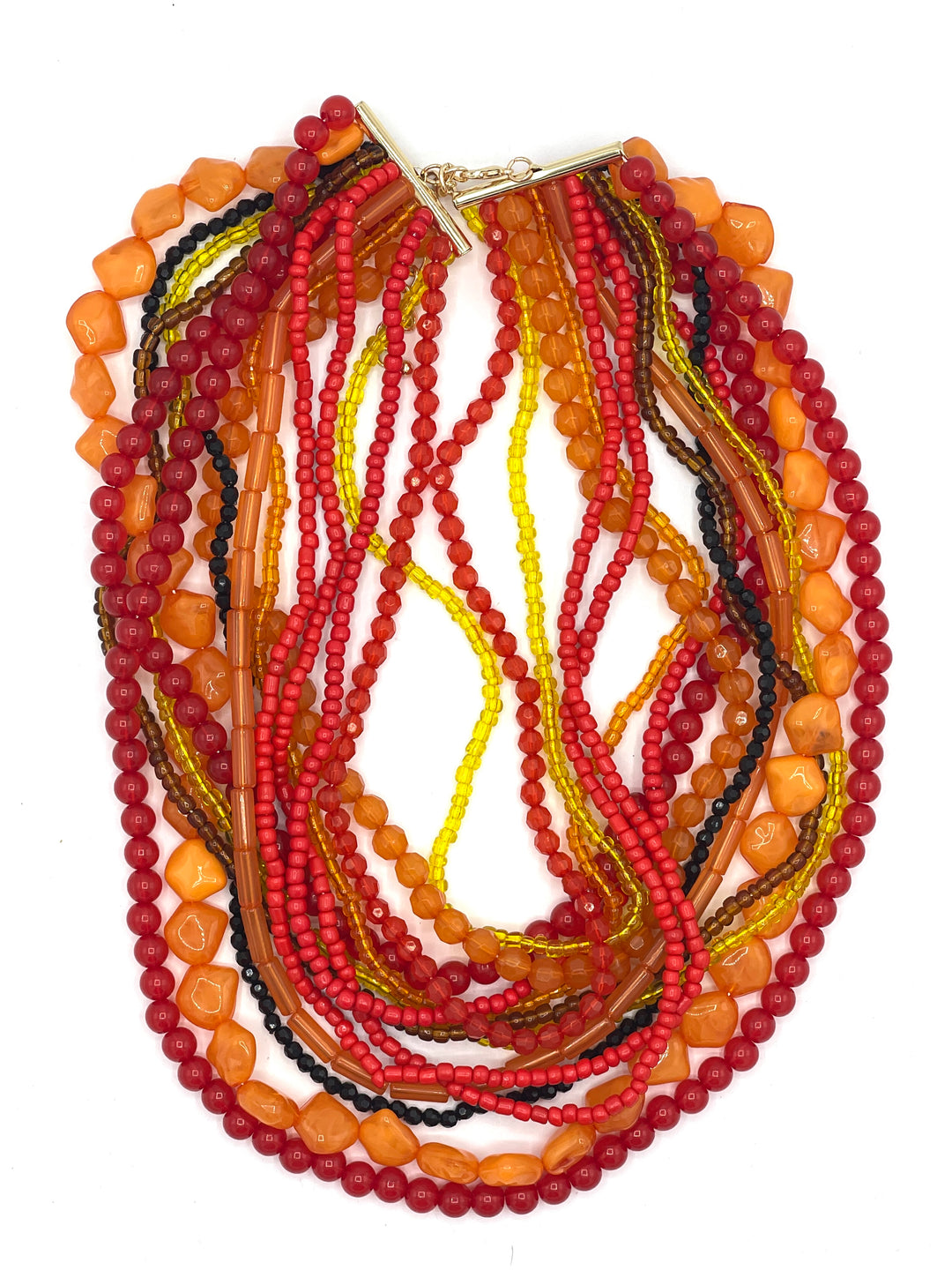 Multi Strand Colorful Bead Necklace
