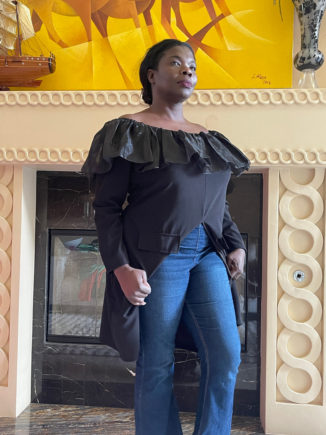 Black Off Shoulder Top