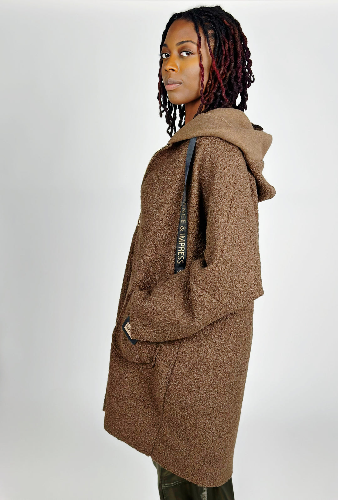 Brown Soft Hooded Coat