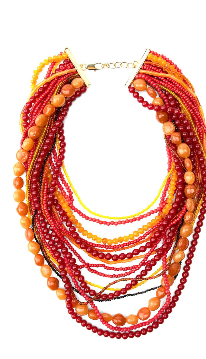 Multi Strand Colorful Bead Necklace