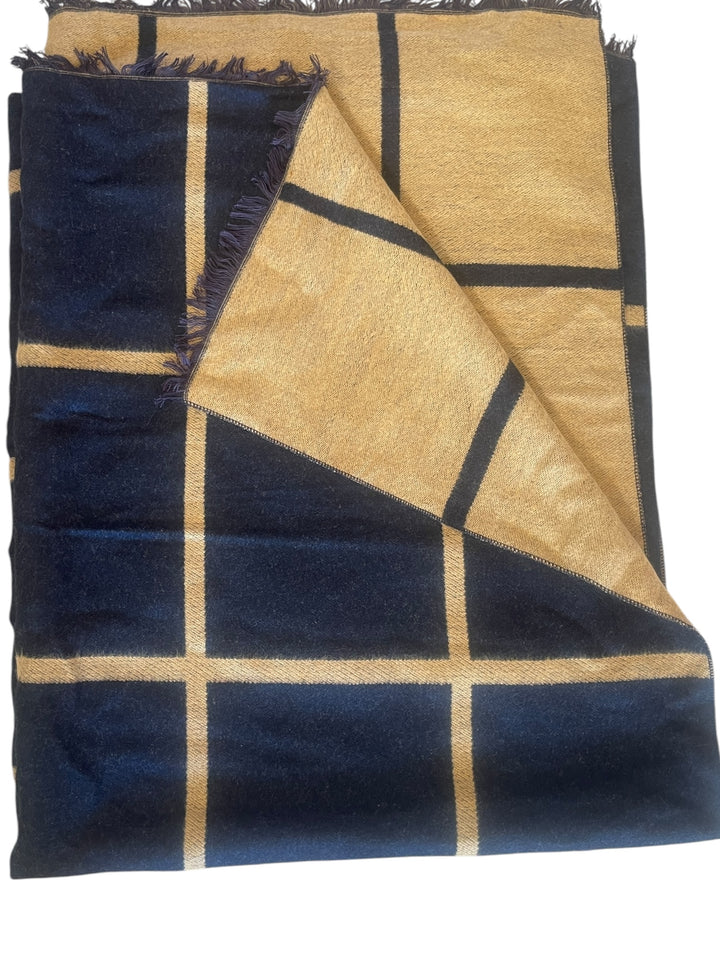 Square Patterned Wool Scarf