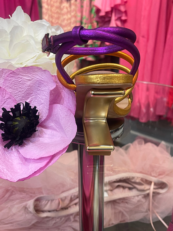Gold Purple Sandals