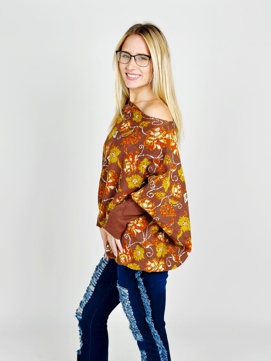 Brown Asymmetrical Sweater