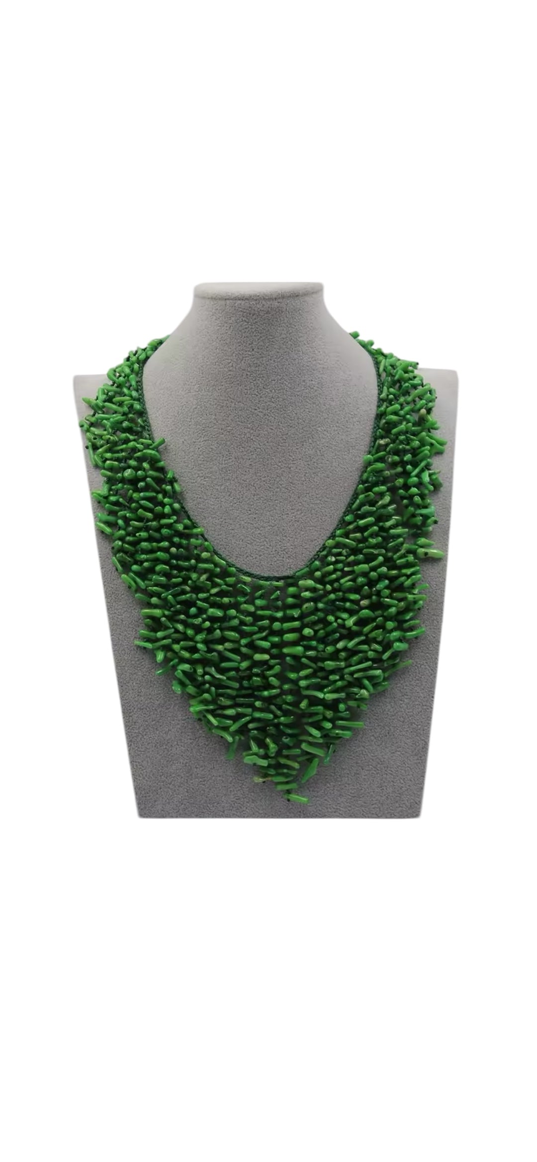 Green Faux Coral Beaded Necklace
