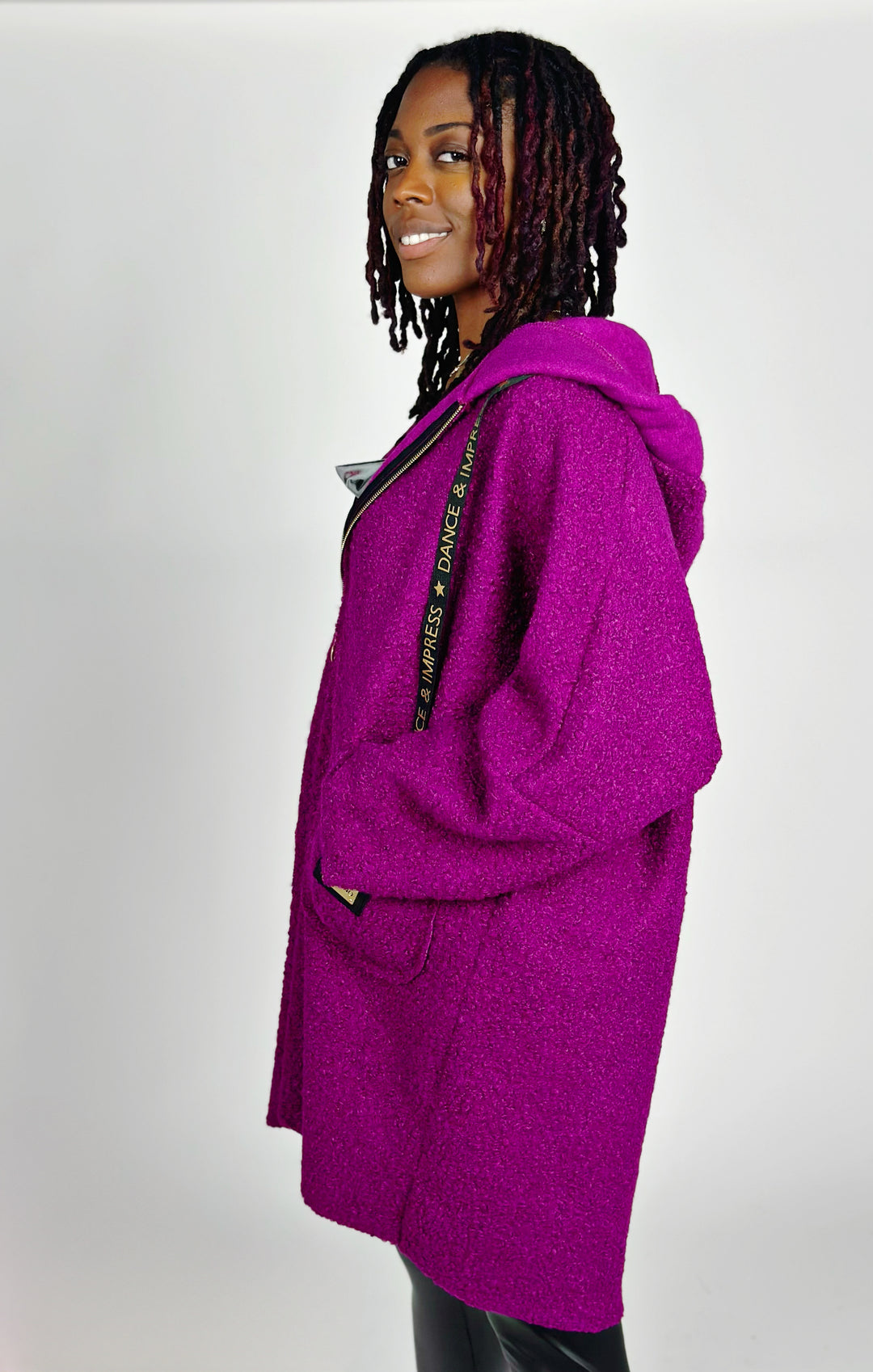 Violet Soft Hooded Coat