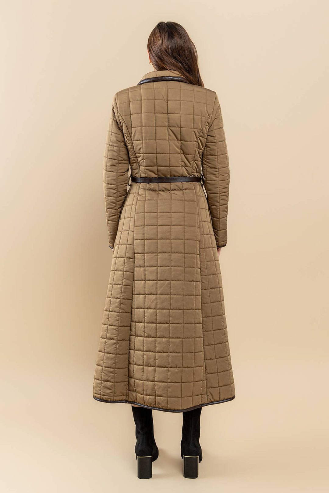 FULL SKIRT BUBBLE MAXI COAT: GOLD