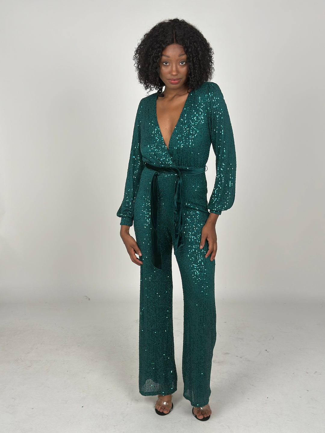 Emerald Green Sequin Jumpsuit