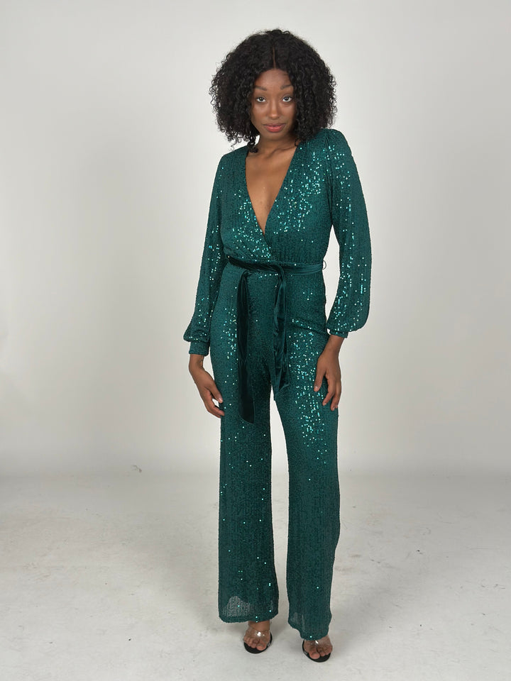 Emerald Green Sequin Jumpsuit