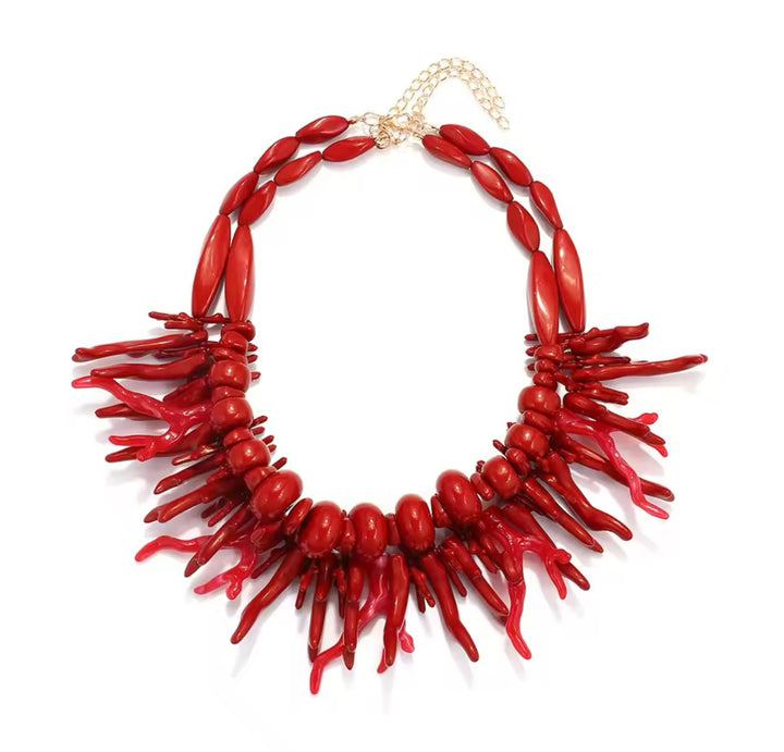 Red Double Coral Choker