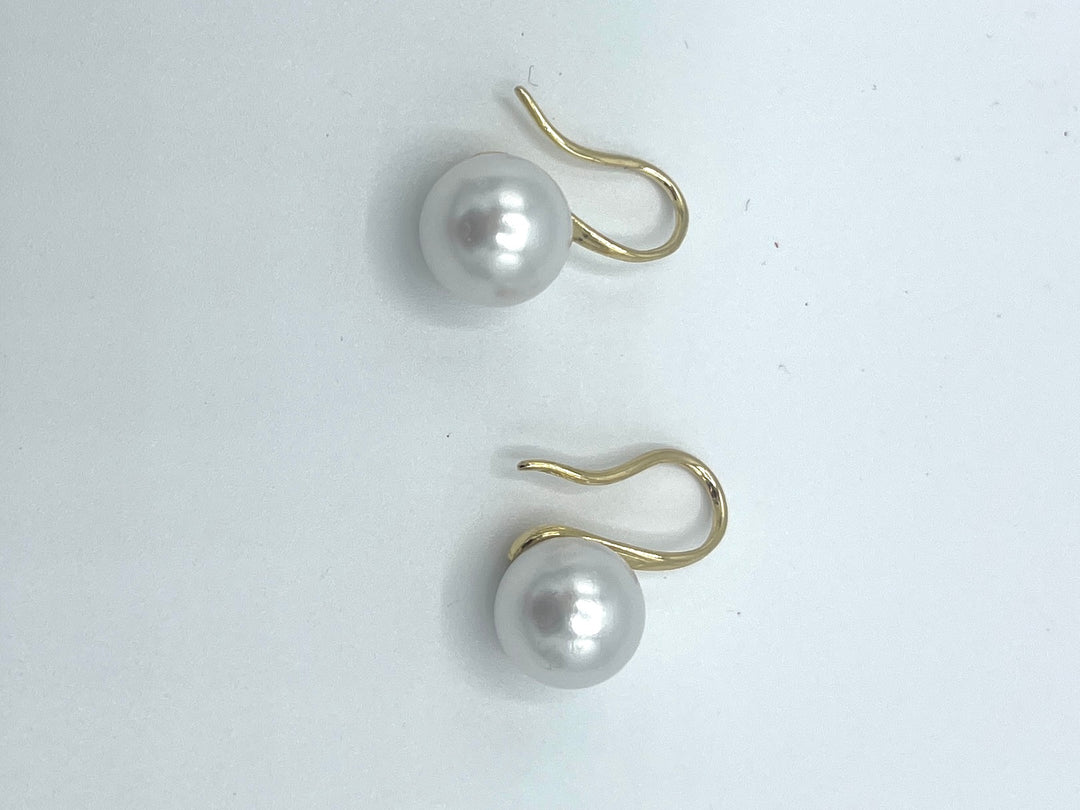 Gold Clear Pearl Earrings