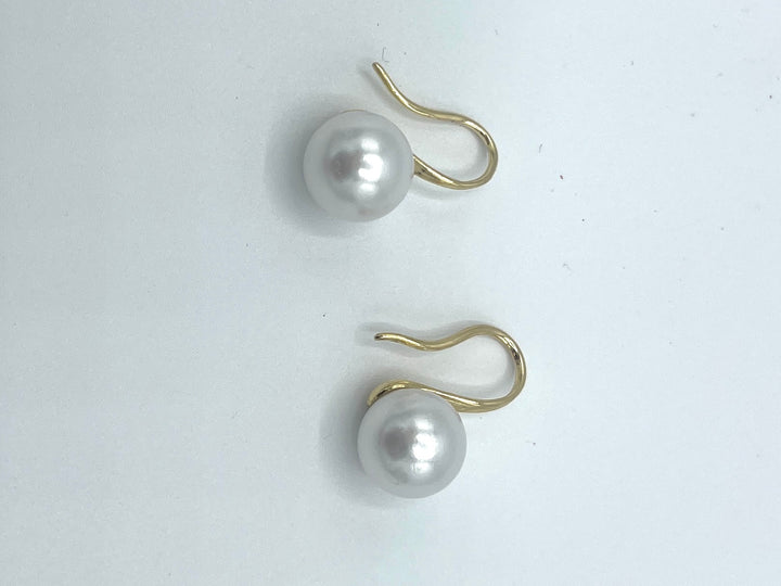 Gold Clear Pearl Earrings