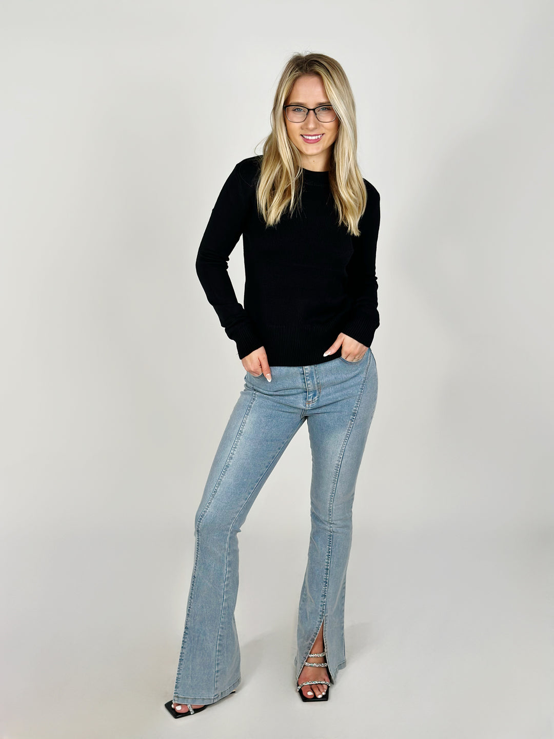 Black Round Neck Sweater