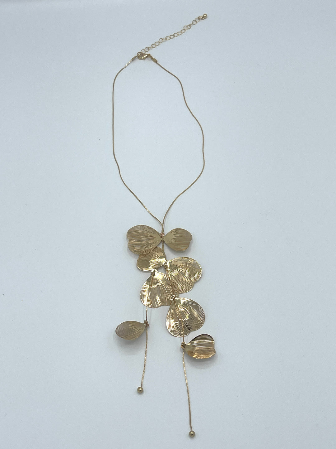 Gold Petal Long Necklace