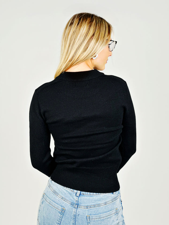 Black Round Neck Sweater