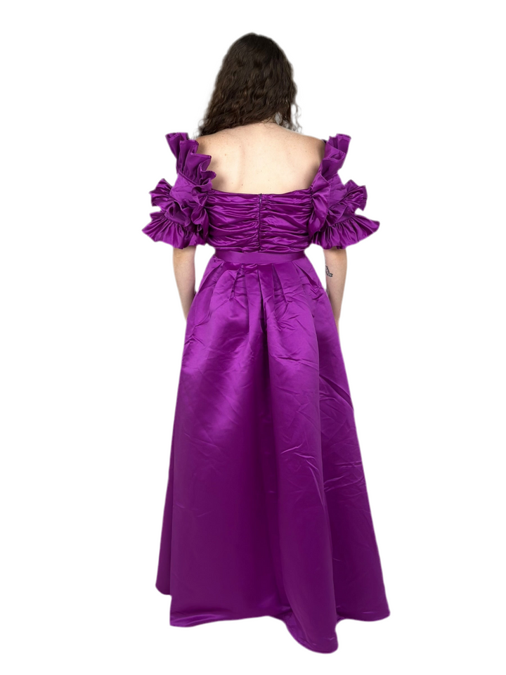 Purple Off Shoulder Gown