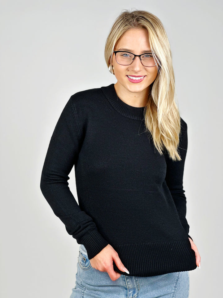Black Round Neck Sweater