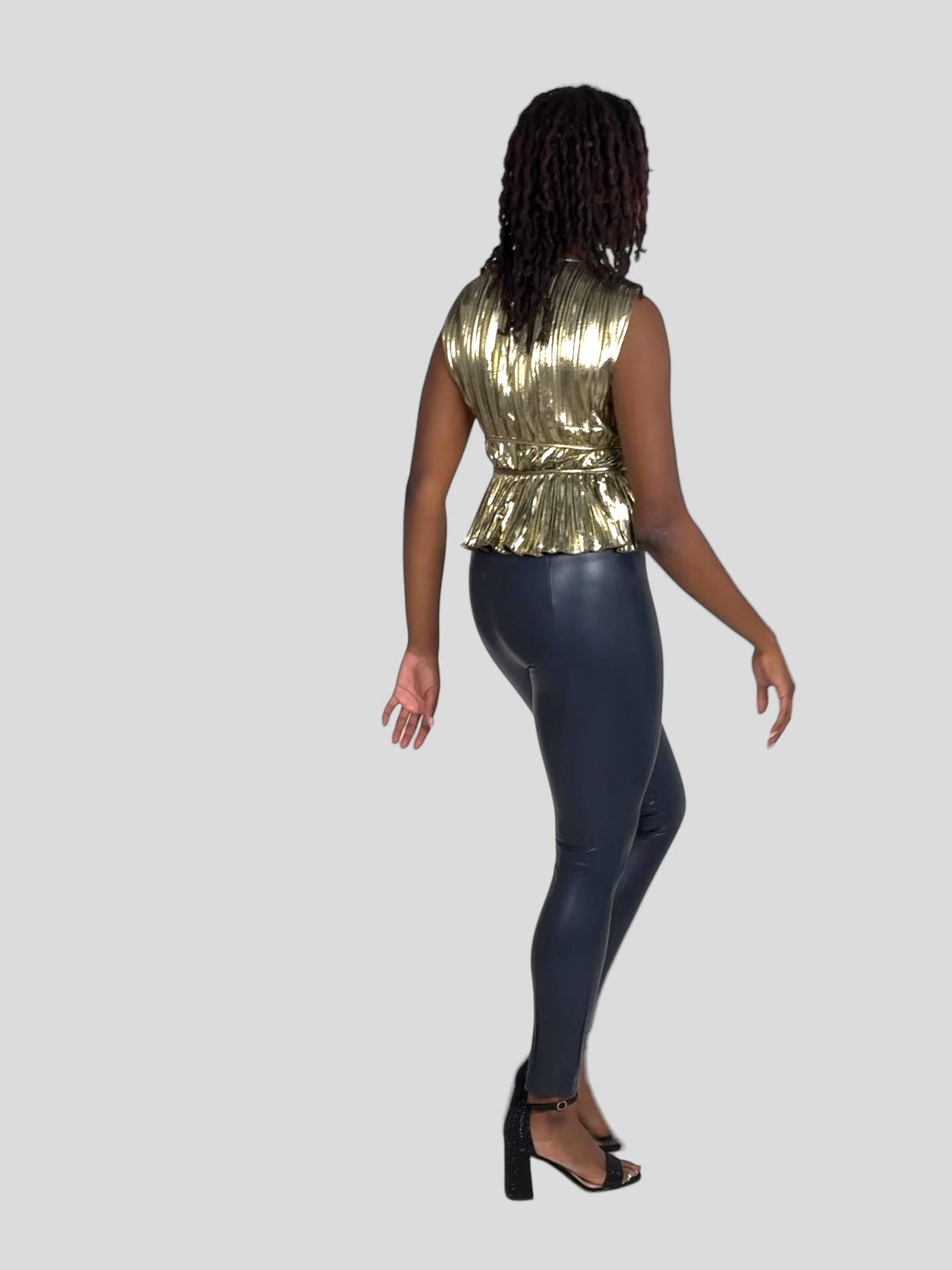 Peacoat Faux Leather Comfortable Leggings