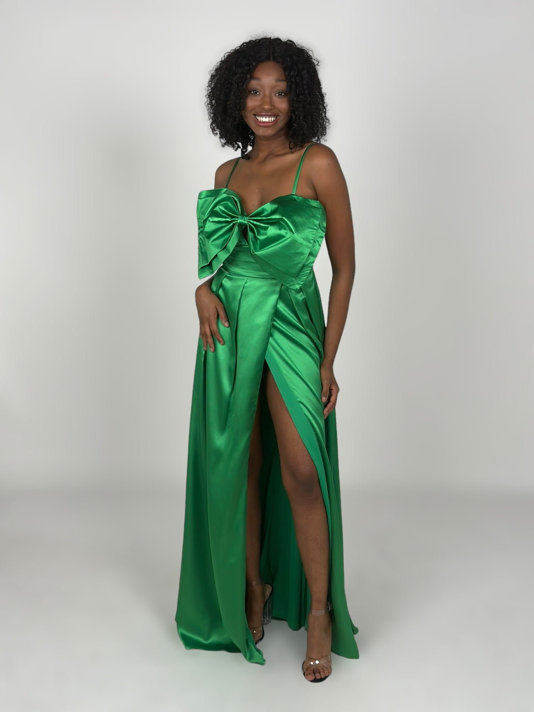 Kelly Green Maxi Bow Dress