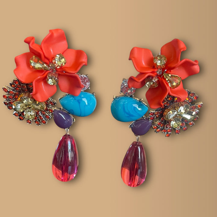 Flower Droplet Earrings