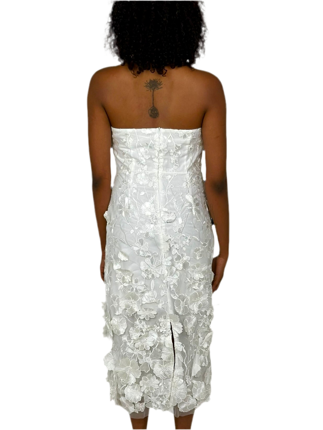 White Embroidered Midi Dress