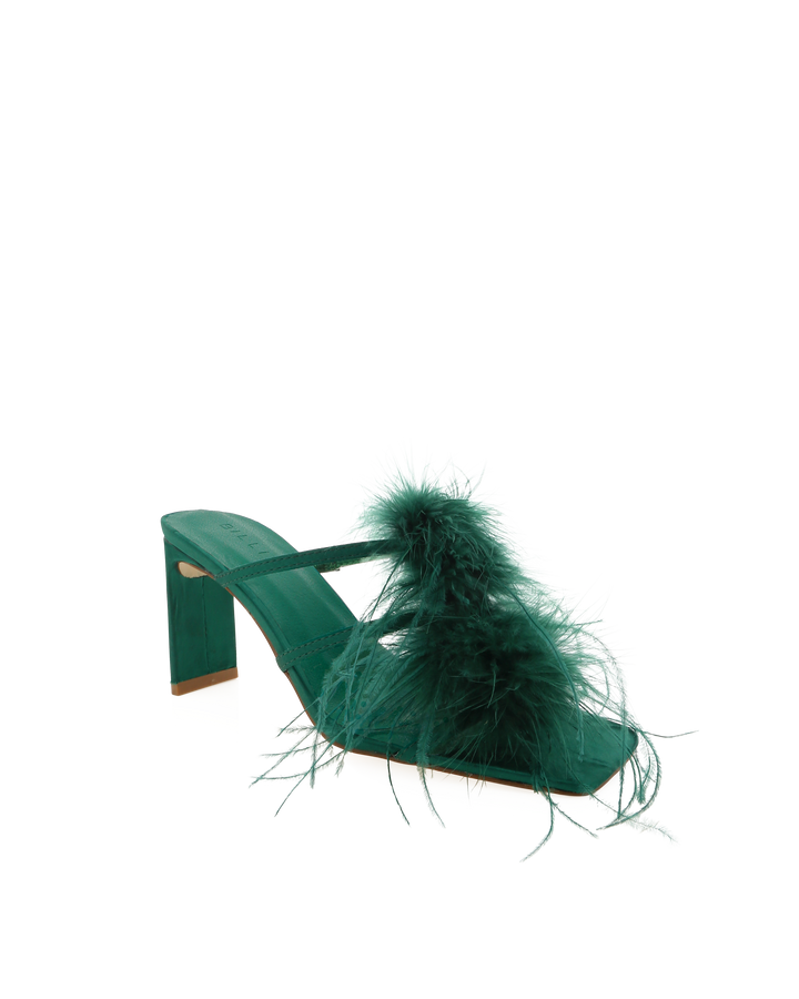 Green Satin Platform Shoe