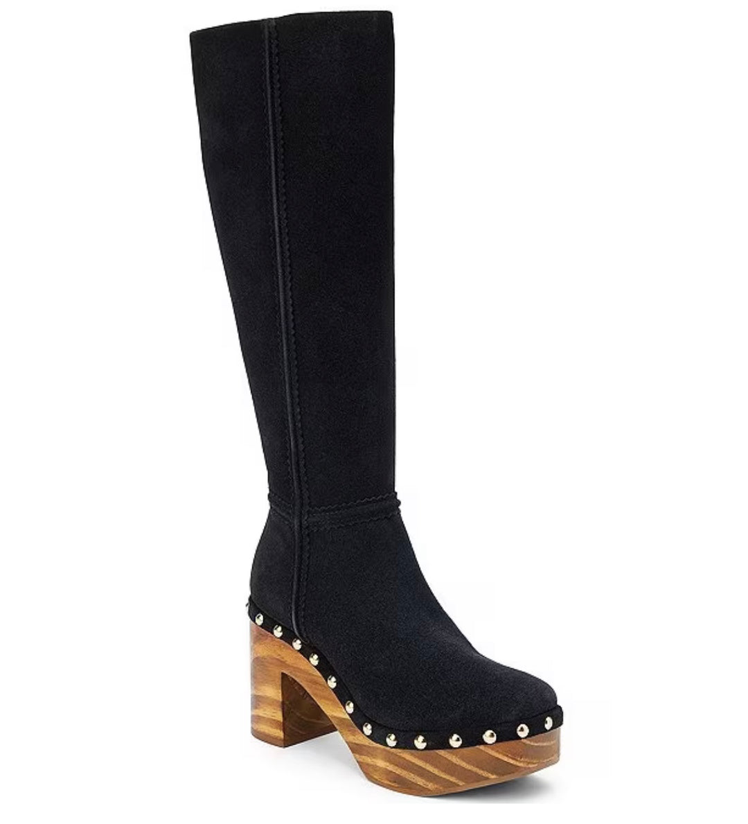 Black Suede Clog Boots