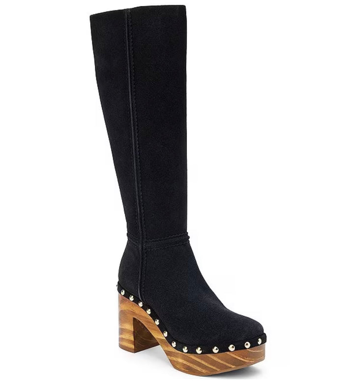 Black Suede Clog Boots