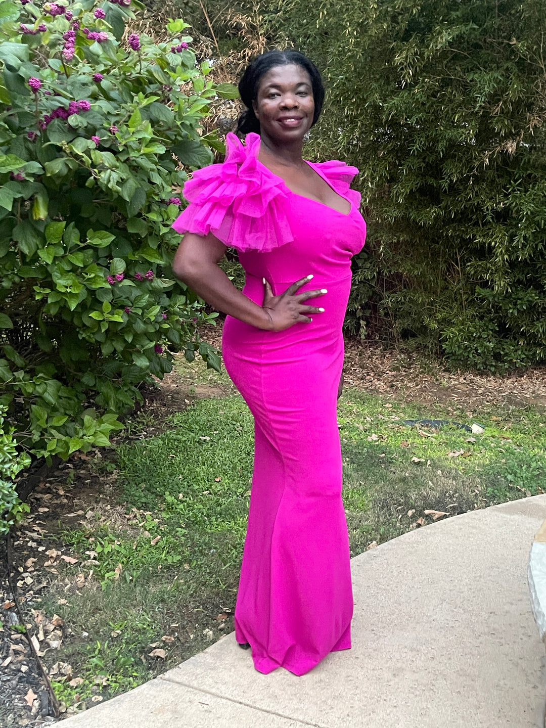Hot Magenta Plus Size Maxi Dress