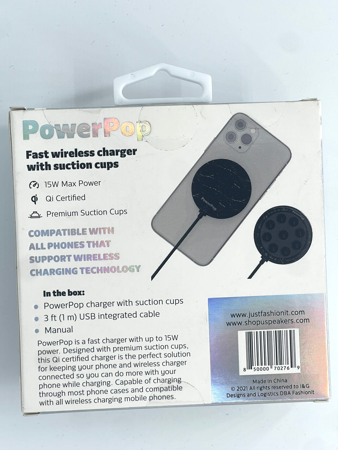 Black 43 Power Pop-Black Phone Charger